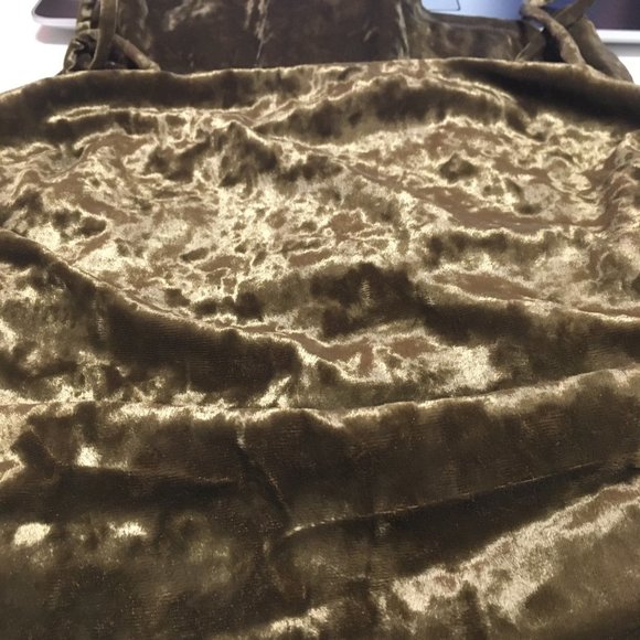 Wild Fable Women’s Ruched Spaghetti Strap Crushed Velvet Dress Olive NWT Sz S - Picture 4 of 8